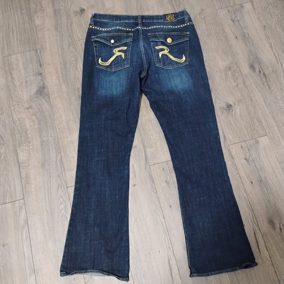 Rock & Republic Kasandra Gold Studded Bootcut Jeans 16 - Picture 4 of 15